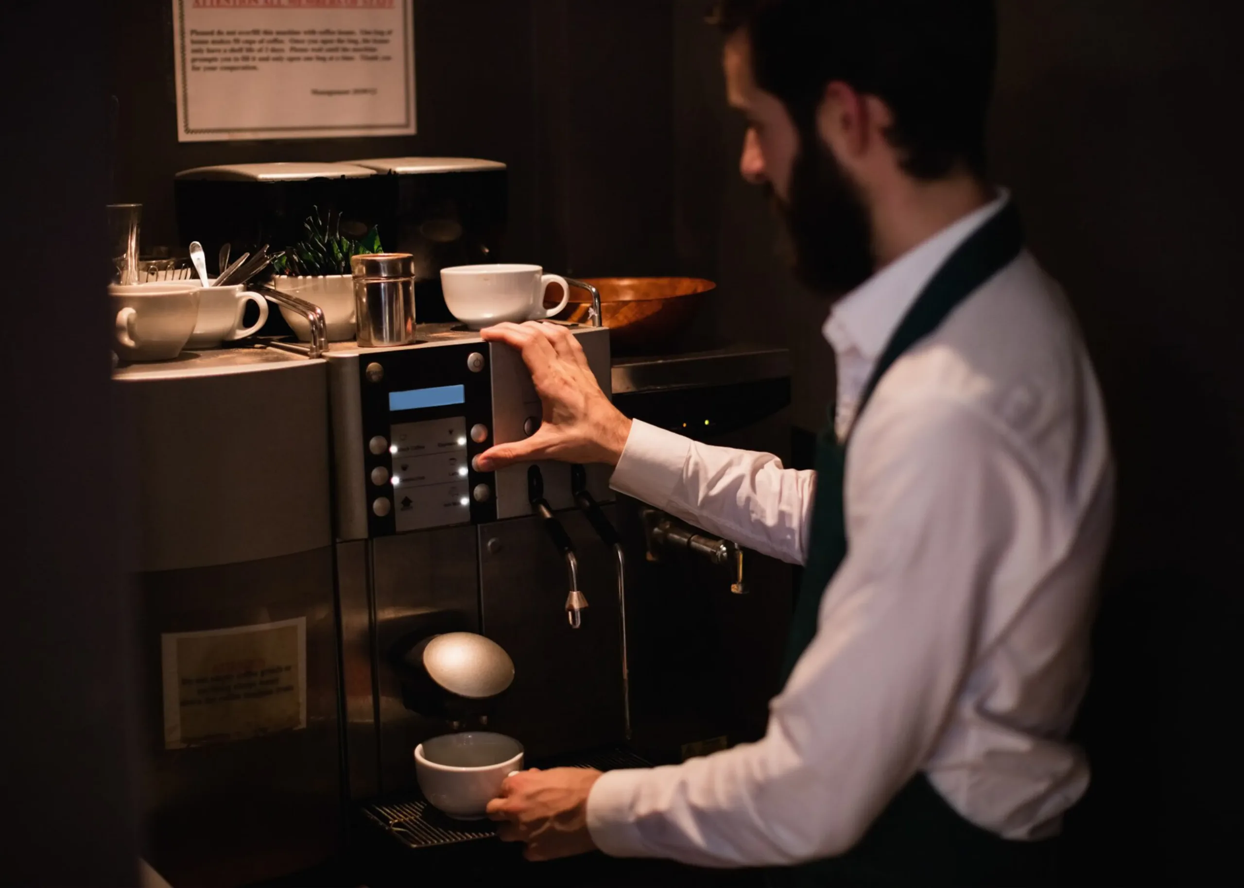 Commercial Coffee Machine Operation